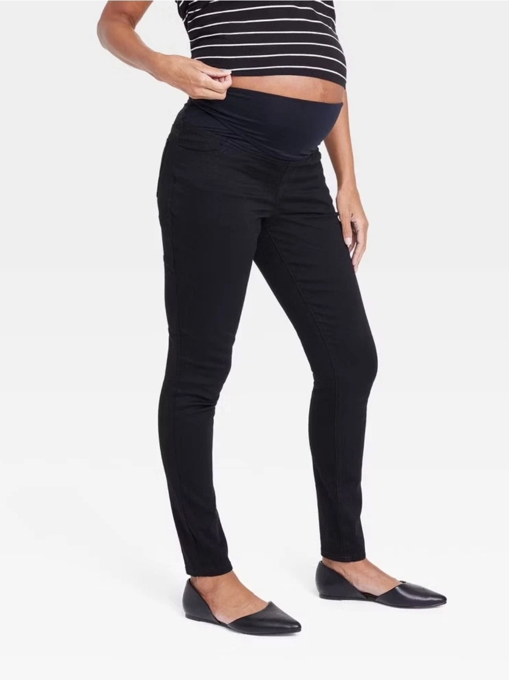 Isabel Maternity by Ingrid & High Rise Standard Fit Ankle Skinny Jeans,